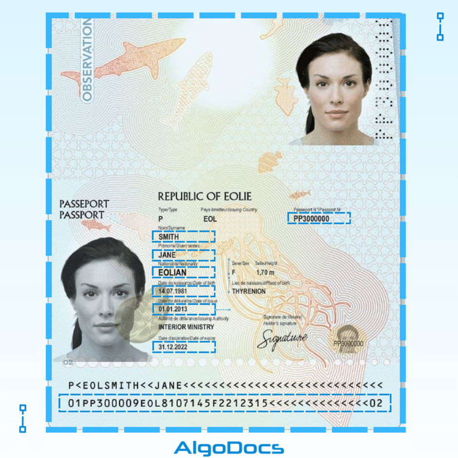 extract passport data with AlgoDocs AI