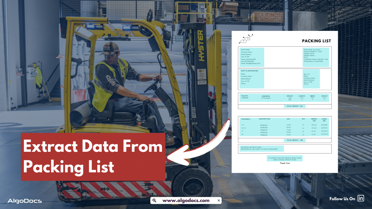 packing list data extraction
