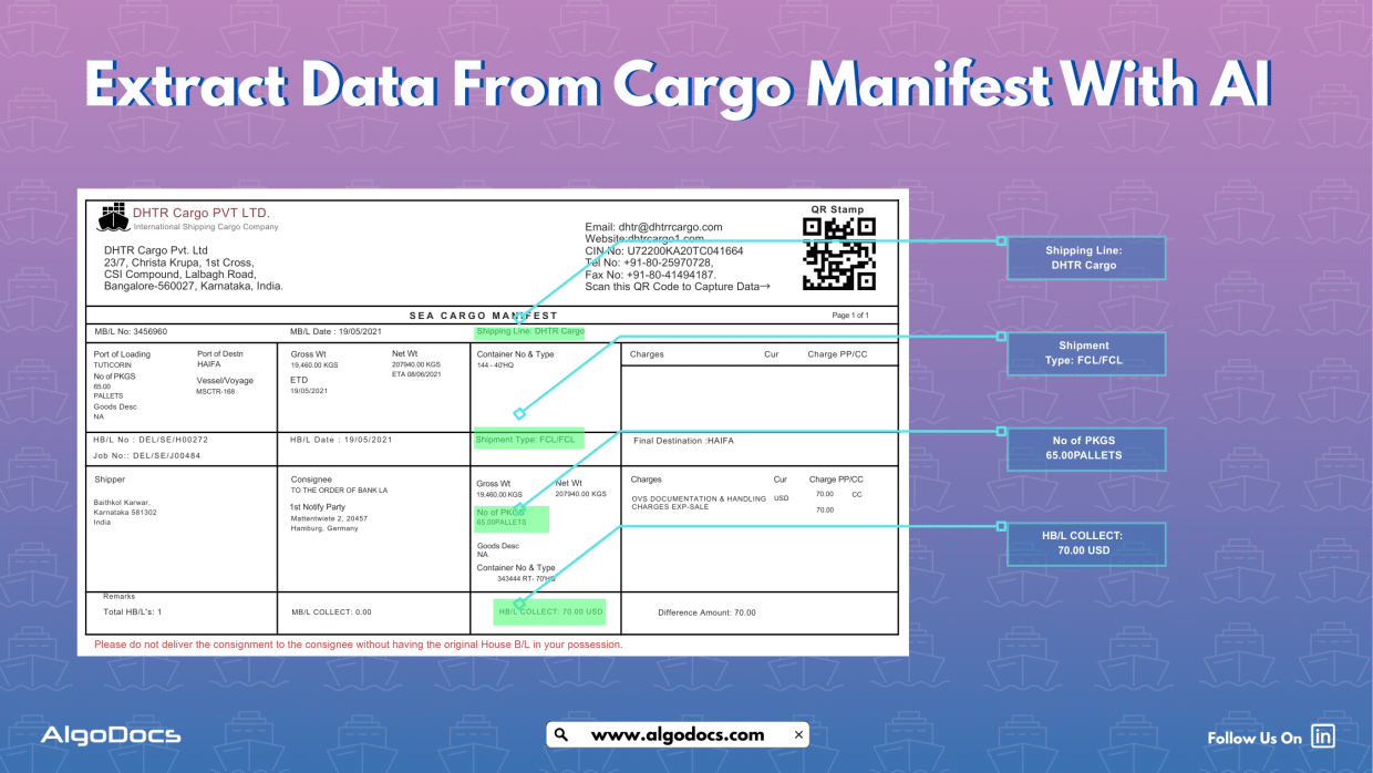 AlgoDocs - Automate cargo manifest data extraction with Ai
